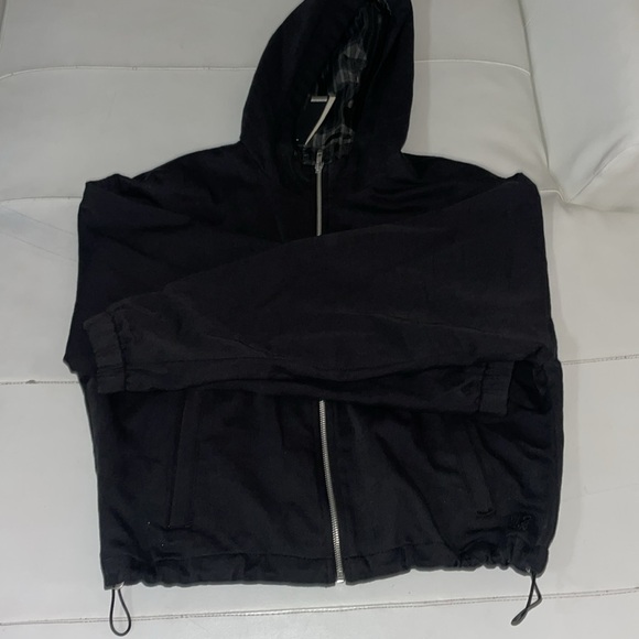 NWT Monrow black soft twill hooded bomber jacket Small - Picture 8 of 10